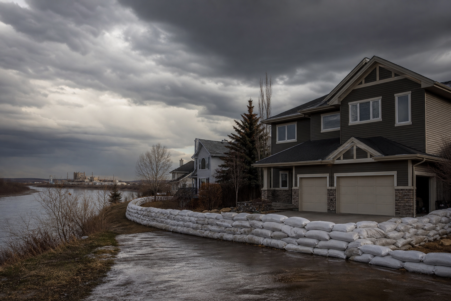 Fort Saskatchewan Sandbags for River Season, Meltwater and Storms